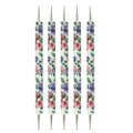 5Pcs Painting Nail Dot Pen Set 2 Way Flower Pattern Wood Nail Art Dotting Tools