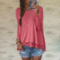 ZANZEA fashion women long sleeved Shirt Lace Patchwork Solid Color Blouse Tops