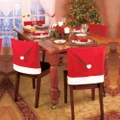 4pcs Santa Hat Chair Covers Red Hat Chair Back Covers for Christmas Holiday