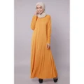 Nursing Friendly Premium Lace Jubah Moden Long Dress Labuh - Mustard Yellow S M L XL