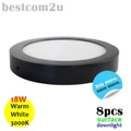 [8x] 9 Inch 18W LED Ceiling Black Surface Downlight (Round)