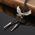 Alloy Eagle Rodeo Dance Bolo Tie Western Cowboy Leather Bola Necktie Bootlace