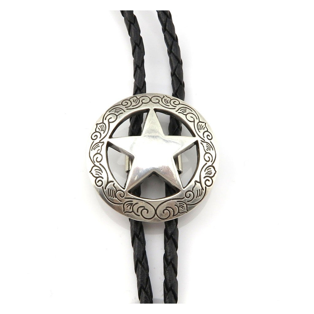 Mens Bolo Neck Star Western Cowboy Rodeo Bolo Tie