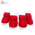 Christmas Party Snow Small Pet Dog Doggy Shoes Warm Winter Non-Slip Bottom Boots