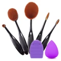BeautyLand 5 Pcs Oval Multi Function Brush and Brush Box