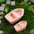 GONGJINGSHOP 2Pcs Boat Miniature Dollhouse Bonsai Craft Micro Landscape DIY Flower Pot D�cor