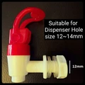 Water Tap Water Dispenser with 2 Plastic Oring Red Colour 12mm