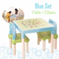 Kid Plastic Study Playing Dining Table Plus 2 Chairs with Back