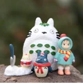 4 pcs/set Christmas version of winter wear totoro action figure toys for kids