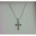 White Gold Plated Necklace Cross Design