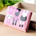 Small 3 Fold Cartoon Cat Cute Lady Wallet transparent wallet