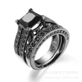 Fashion Plated Black Gold Zircon Jewelry Ring Wedding Ring