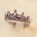 Fashion Diamond Ring Rose Gold Crown Ring Wedding Engagement Party Jewelry Gift