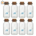 ABH? 8 Pcs 10ml Glass Vials Cork Tops Bottles Little Empty Jars Spices White
