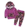 Toddler Kids Baby Boys Clothes Floral Hooded Tops Jacket +Pants Outfits 2PCS
