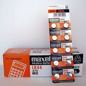 Original Maxell LR44 AG13 A76 Button Cell Batteries x 2pcs