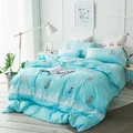 Four sets of cartoon socks quilt cover pillow case and bed sheet