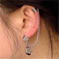 Anchor Tassel Chain Earring Ear Cuff Clip On Ear Stud