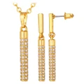 Elegant Long Earrings & Necklace Gold Plated Jewelry Set