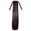 Lace-up Colorful Wig Horsetail brown taro purple