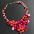 Necklace Crystal Women Choker Flower Chunky Collar Pendant Fashion Jewelry