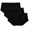 Seamless Panties With Mini Rhinestone (3PCS PACK) (BLACK)
