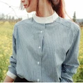 New Women Casual Basic Autumn Winter Stripe Blouse Top Shirt Long sleeve