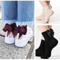 Size 35-40 Women FashionCotton Sockswith Big Bow Solid Casual Female Short Socks