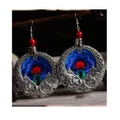 National Style Big Earring Colorful Simple Royal Blue