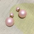 [Clearance] Double Pearl Earrings - Matt Pink