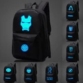 Style Luminous Super Hero Casual Trendy Black Backpack