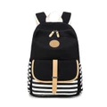 Ladies Style Stripe Design Casual Canvas Outdoor Travel Backpack