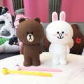 Ready Stock Silicon Line Friend Brown Bear Pencil Box Makeup Stationery Storage