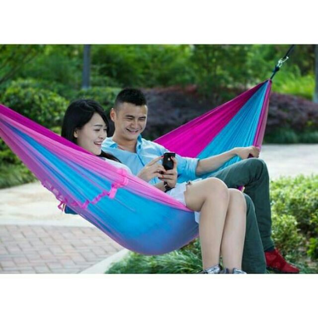 Foldable Outdoor Hammock Hanging Bed with Mosquito Net, buai gantung dewasa