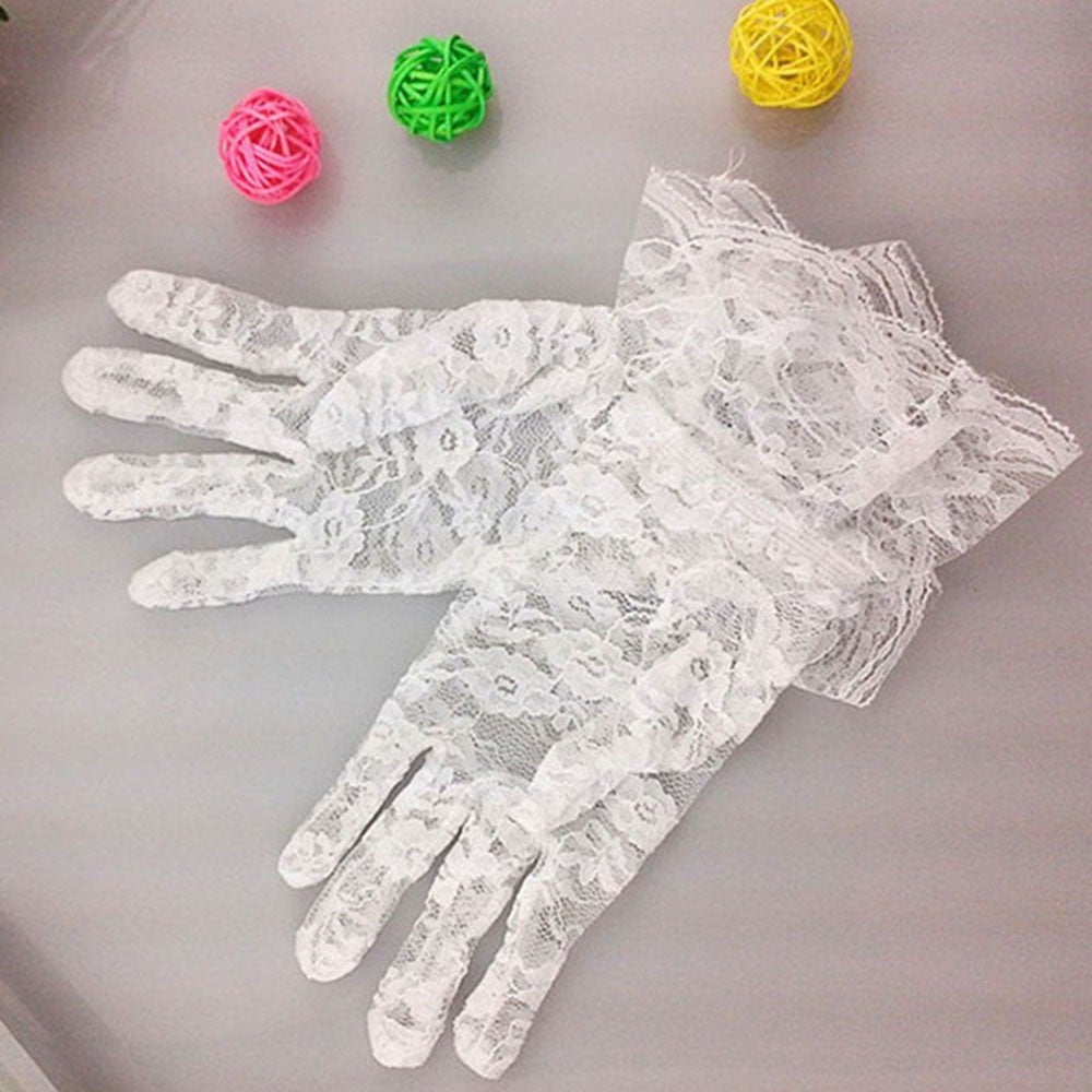 Costume Sun Protection Hand Party Clothing Mitten Flower Gloves Full Finger