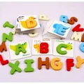 Kids wooden toy puzzle card