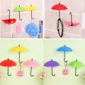 3Pcs Umbrella Shape Wall Hook Key Holder Organizer Decorative Hanger KNTR