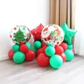 christmas balloon decor stand column star and santa christmas foil latex balloon