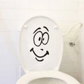 Funny Emoji Toilet Stickers PVC Waterproof Smiley Face Wall Decor For Bathroom