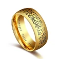 New Gold Islamic Rings For Men Wedding Bands MOHAMMAD Islamic Rings Male Jewelry
