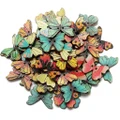 50pcs 2 Holes Butterfly Wooden Button Sewing Scrapbooking