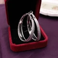 Silver Gold Plated Circle Ear Hoop Dangle Earrings Jewelry Gift