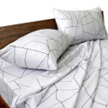 Essina Orla 100% Cotton 620TC Fitted Bedsheet set( 1 FITTED SHEET + 2 PILLOW CASES + 1 BOLSTER CASE)