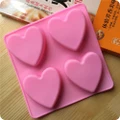 Ice Mould Soap Tool Silicone Molds Cake 4 Hearts DIY