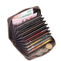 Genuine Leather Women Men Short Zipper Wallet Credit Card Holder Purse 8 Colors