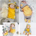 Cute Newborn 6 9 12 18 Months Baby Boys Girl Hoodie Stripe Pants Outfits Clothes