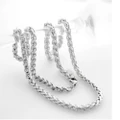 Fashion Silver Jewellery Braided Wheat Chain Steel Necklace Stainless