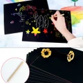 10 Sheets A4 Magic Scratch Art Painting Paper With Drawing Stick Kids Toy Gift