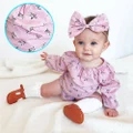 Newborn Baby Autumn and winter new pink small fresh long-sleeved jersey