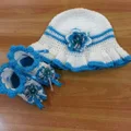 baby handmade crochetshoes & hat